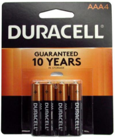 Duracell Coppertop Alkaline AAA Batteries 4pk