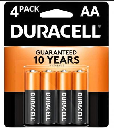 Duracell Coppertop AA Alkaline Battery 4pk