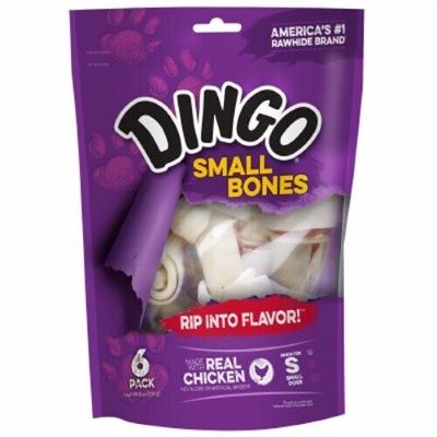 Dingo Small Rawhide Bones 6-Pk.
