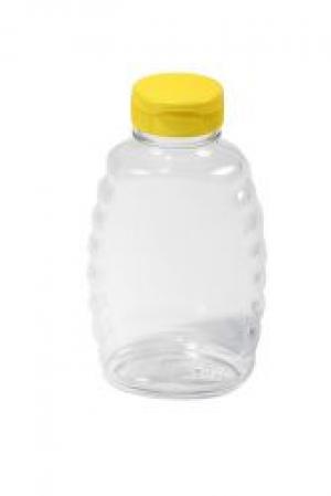 16 oz Plastic Skep-Style Jar with lids - 12 bottles