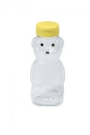 12 oz Plastic Bear Bottle with lids - 12 bottles