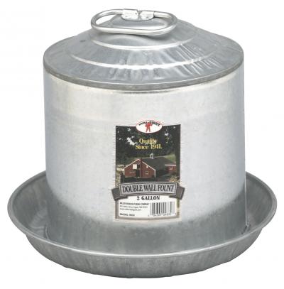 2 Gallon Double Wall Metal Poultry Fount