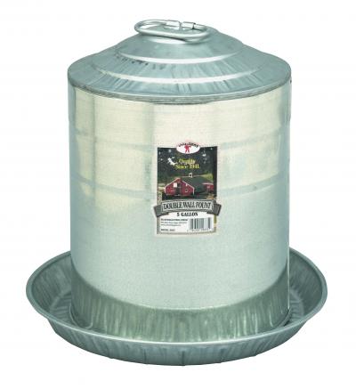 5 Gallon Double Wall Metal Poultry Fount