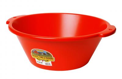 18 Quart Plastic Feed Pan - Red