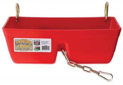16 inch Fence Feeder with Clips - Red