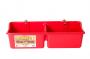 16 Quart Hook Over Portable Feeder w/ Divider - Red
