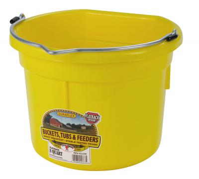 8 Qt Flatback Plastic Bucket Yellow