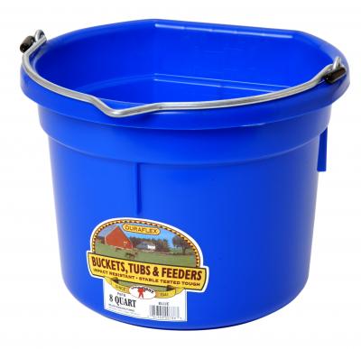 8 Qt Flatback Plastic Bucket Blue
