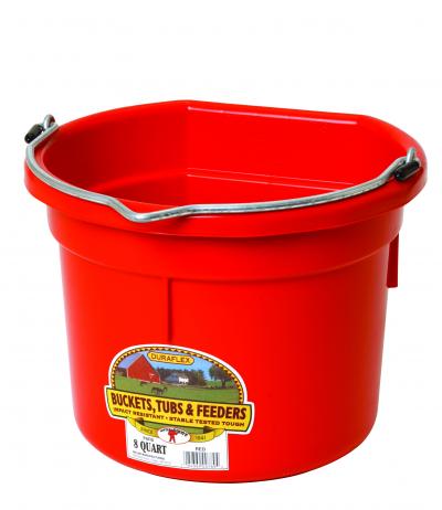 8 Qt Flatback Plastic Bucket Red