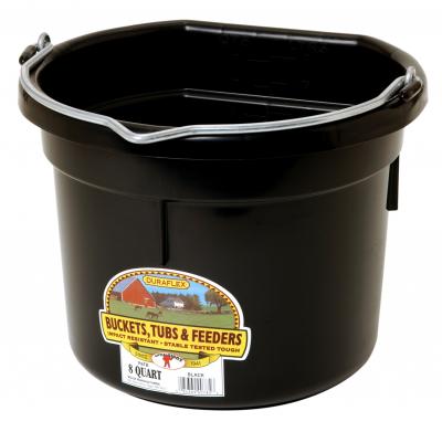 8 Qt Flatback Plastic Bucket Black