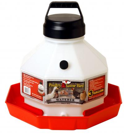 3 Gallon Plastic Poultry Waterer