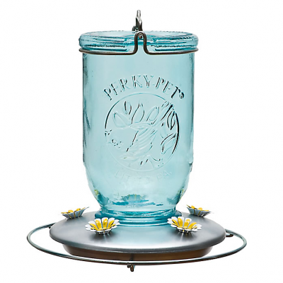Perky-Pet Mason Jar Glass Hummingbird Feeder - 32 oz