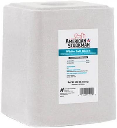 American Stockman White Salt Block Supplement  50 lbs