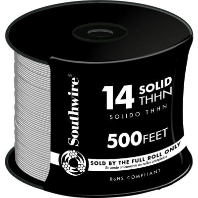 14AWG THHN Electrical Wire Solid White 500ft