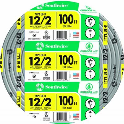 12-2 UF Gray Solid Wire w/Ground 100ft