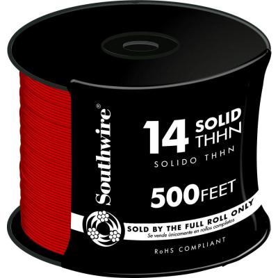 14AWG THHN Electrical Wire Solid Red 500ft