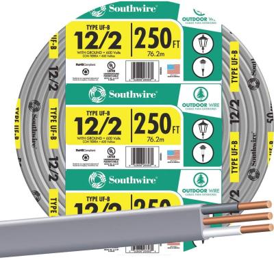 12-2 UF Gray Solid Wire w/Ground 250ft