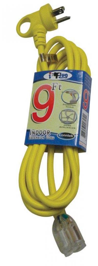 Conntek 9ft 16/3 I-PLUG Lighted Yellow Extension Cord