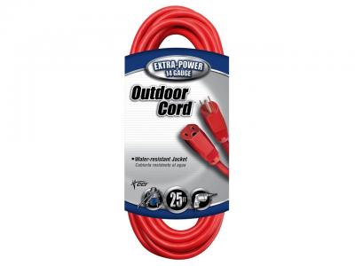 Coleman Cable 25ft Vinyl Outdoor 14/3 Extension Cord