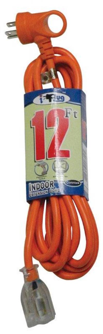 Conntek 12ft 16/3 I-PLUG Lighted Orange Extension Cord