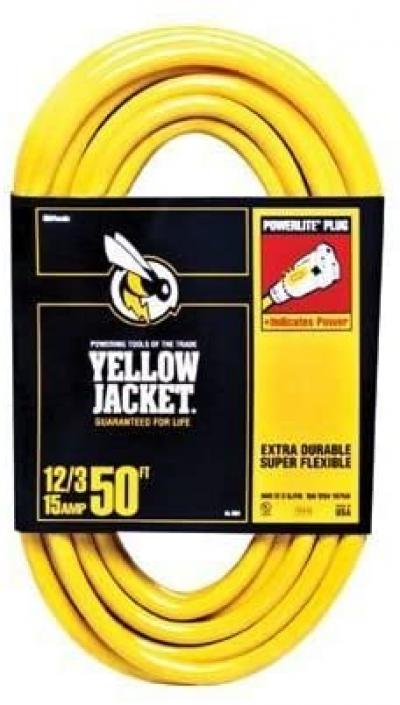 Woodswire 50ft 12/3 Yellow Jacket Extension Cord