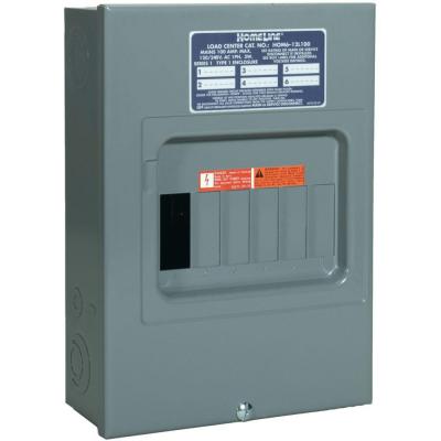 Square D Homeline 100 Amp 6-space 12-Circuit Outdoor Main Breaker Load