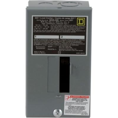 Square D 30 Amp 2-Space 2-Circuit Indoor Main Breaker Load Center