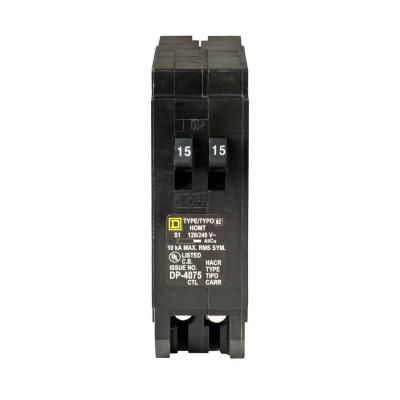 Square D Homeline 2-15 Amp Single-Pole Tandem Circuit Breaker