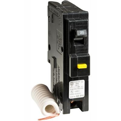 Square D Homeline 20 Amp Single-Pole GFCI Circuit Breaker