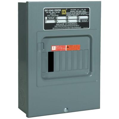 Square D 100 Amp 6-Space 12-Circuit Indoor Main Breaker Load Center