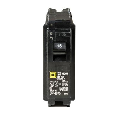 Square D Homeline 15 Amp Single-Pole Combination Circuit Breaker