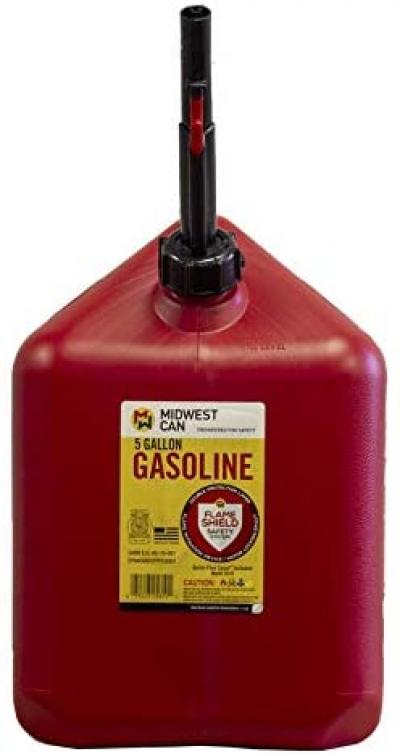 Midwest 5 Gallon Quick-Flow Auto Shut Off Gas Can