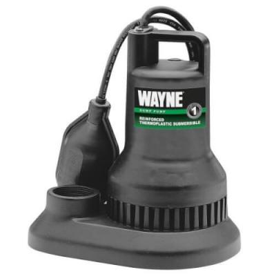 Wayne 1/3HP Thermoplastic Submersible Sump Pump w/Tether Float Switch