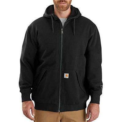 M Carhartt Rain Defender Thermal-Lined Hooded Zip Front Sweatshirt Walnut