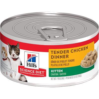Kitten Tender Chicken Dinner Canned Cat Food 5.5oz